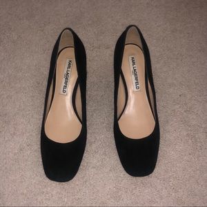 Karl Lagerfeld Paris Black Suede Pumps